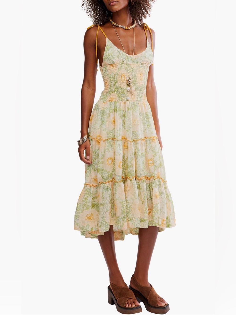 NEW…Free People Floral Tiered Midi Dress